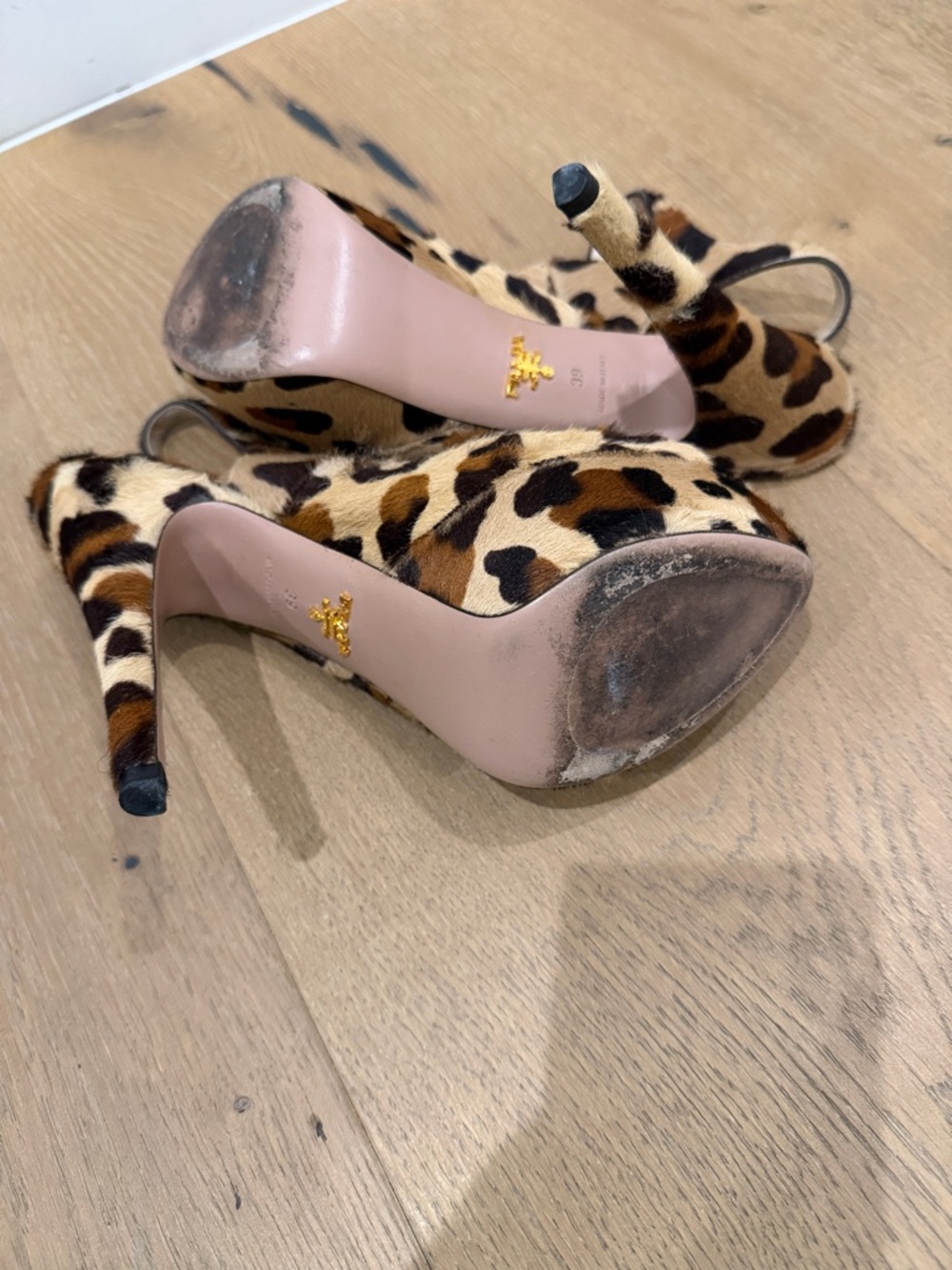 Prada Leopard Print Mary Jane Slingbacks - Brown & Black - Picture 6 of 6